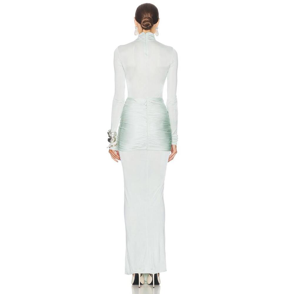 HELSA Slinky Jersey Sarong Maxi Dress long sleeve - Picture 2 of 8